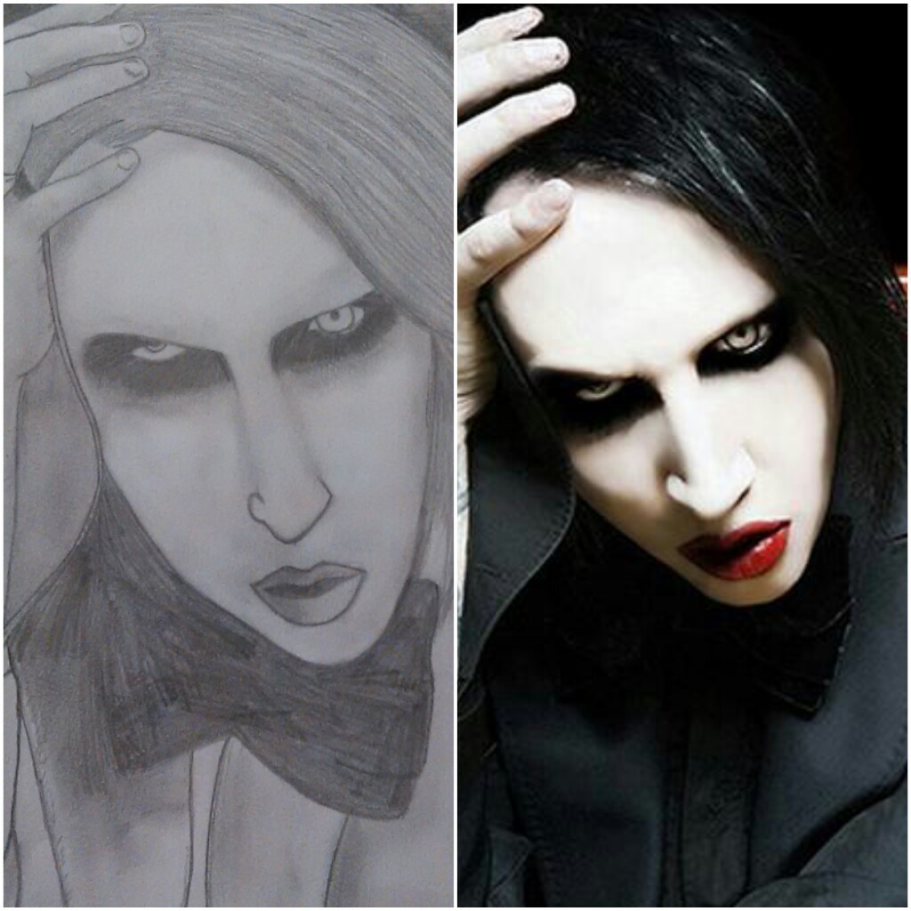 Marilyn Manson Drawing by lor_bear - DragoArt