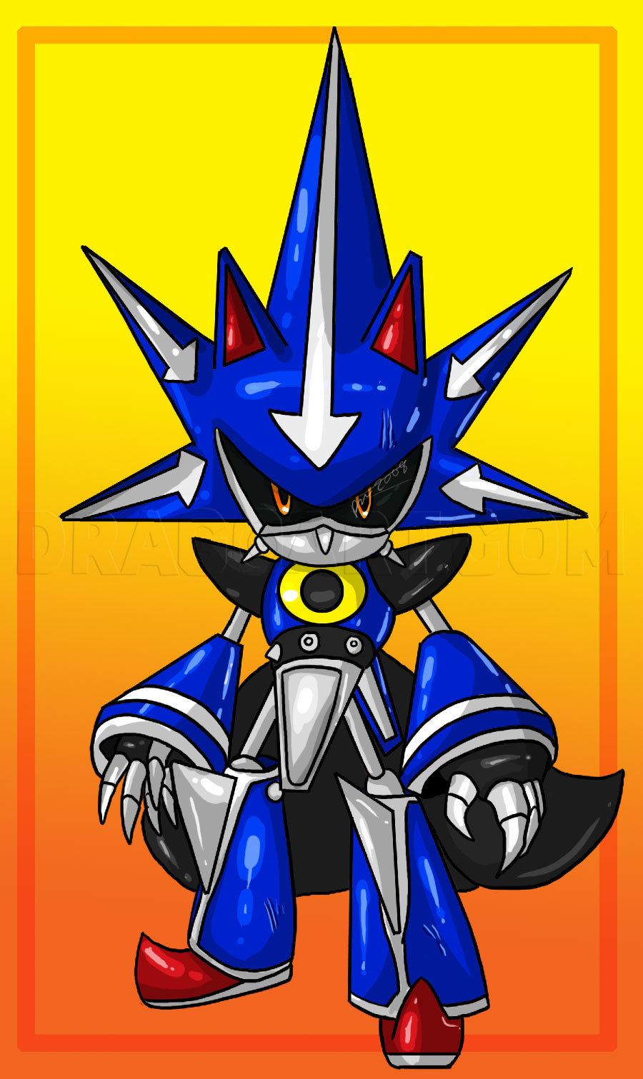 neo metal sonic coloring page, printable neo metal sonic