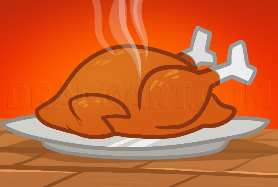 thanksgiving cooked turkey cartoon