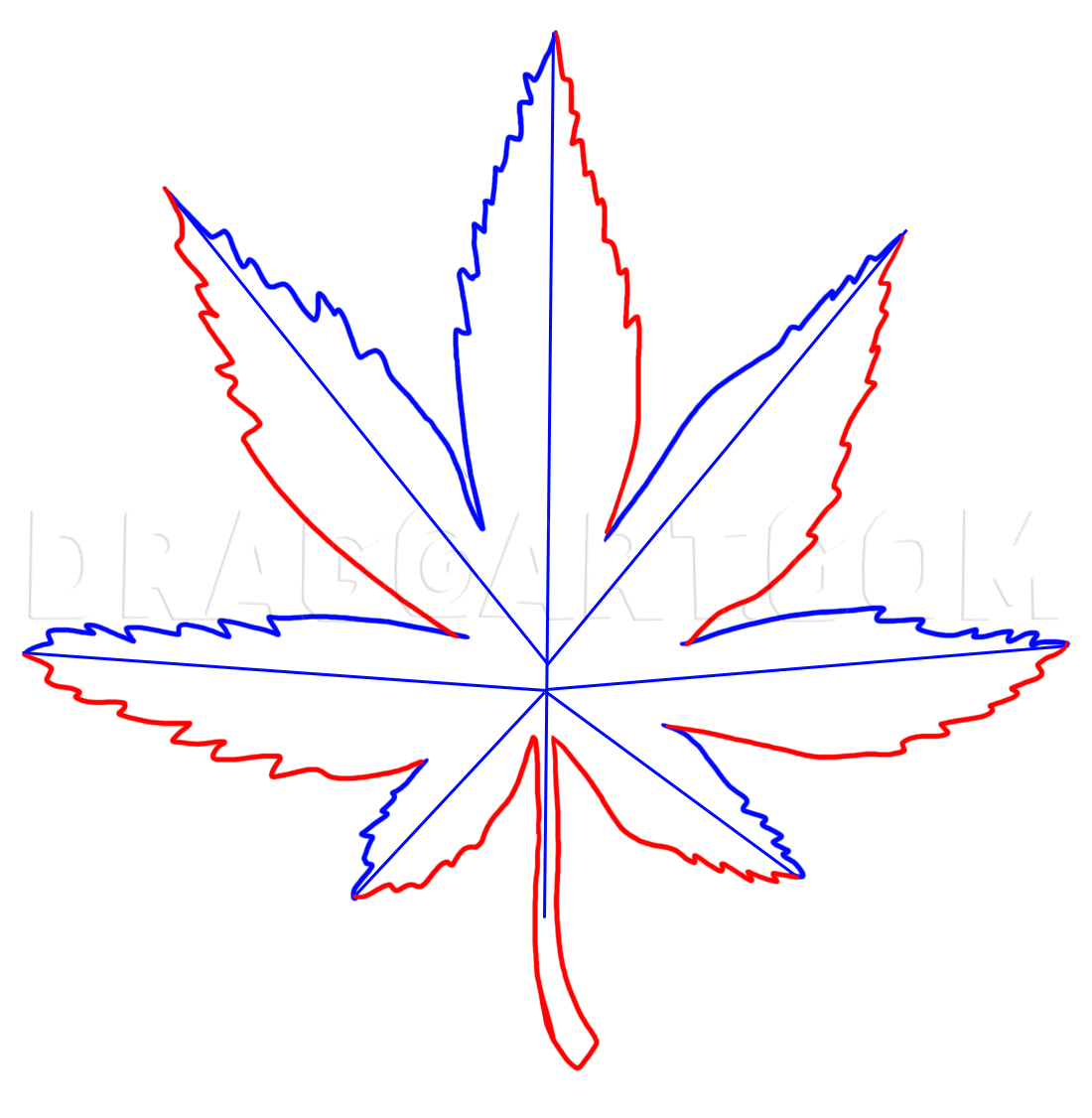 How To Draw A Pot Leaf Step By Step Drawing Guide By Dawn Dragoart Com