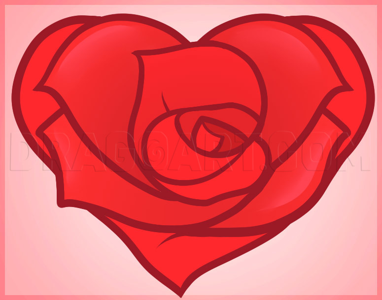 How To Draw A Heart Rose, Rose Heart by Dawn | dragoart.com