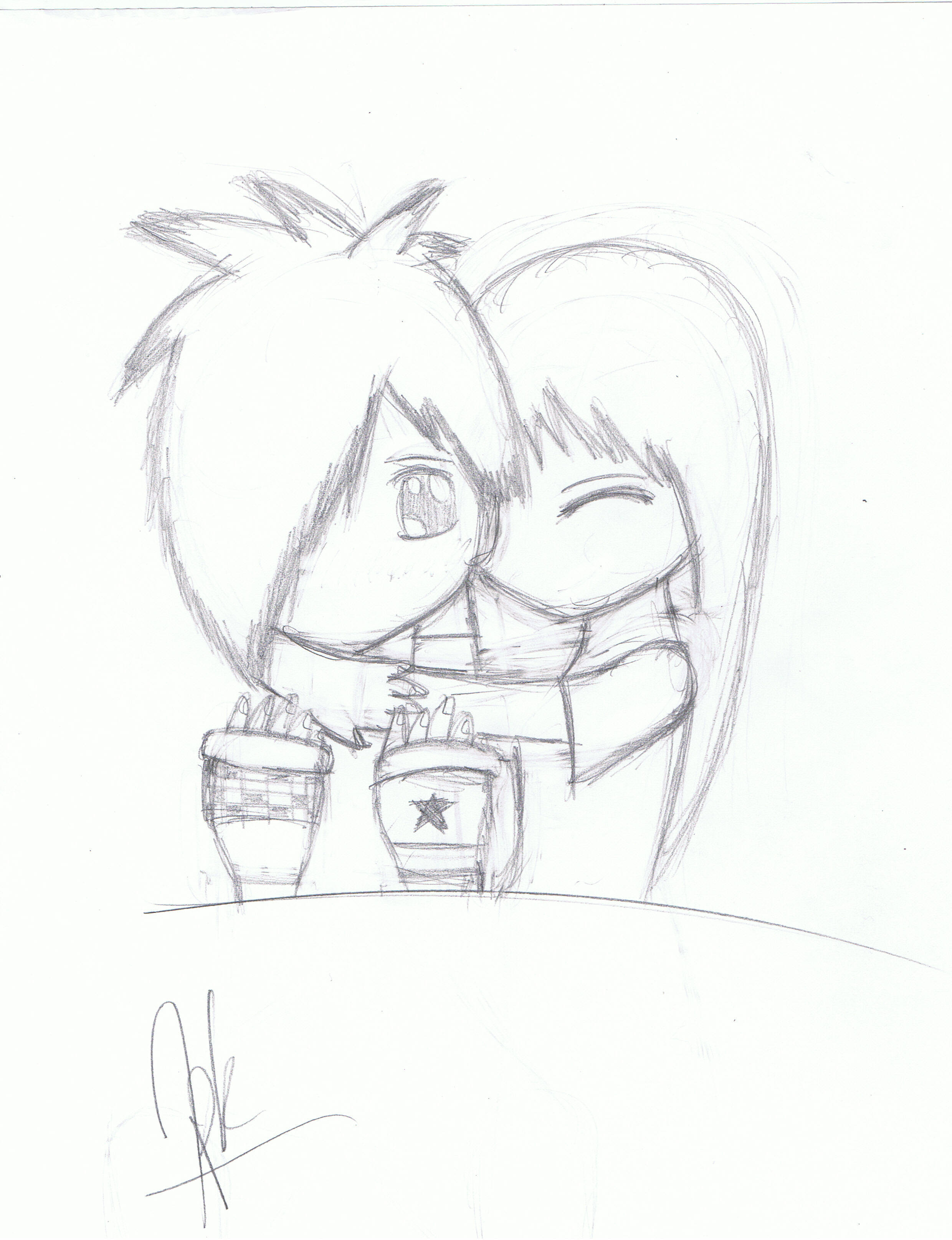 Cute Anime Couple Drawings Easy