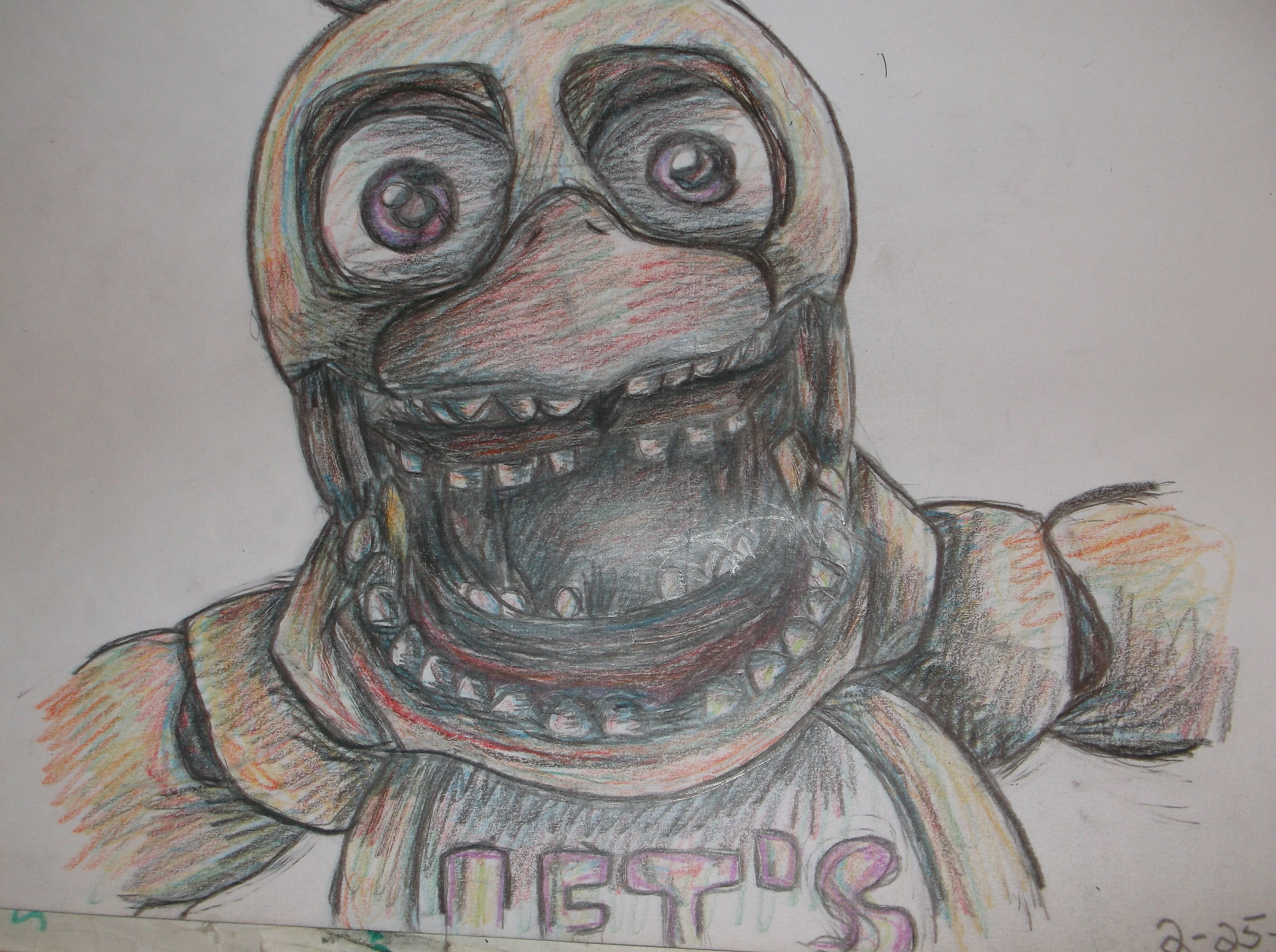 Withered Chica Drawing by Mangopie DragoArt
