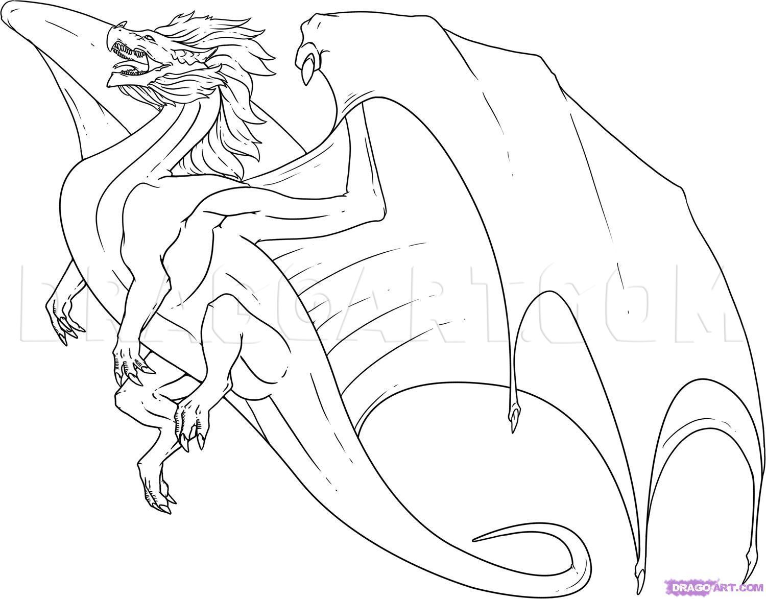 How To Draw A Flying Dragon, Step by Step, Drawing Guide, by Dawn