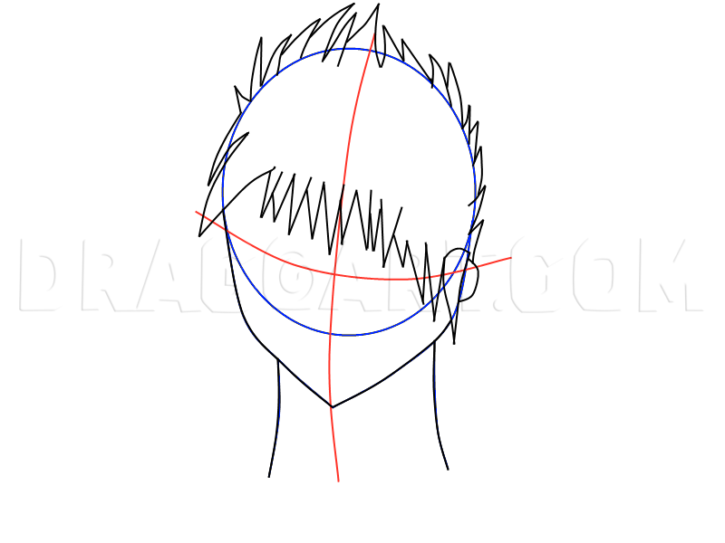 How To Draw Spiky Hair, Coloring Page, Trace Drawing