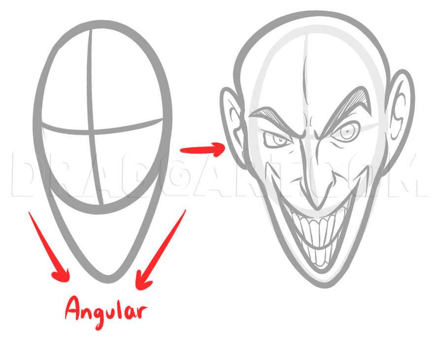 How To Draw Scary Faces, Draw Scary Characters, Step by Step, Drawing