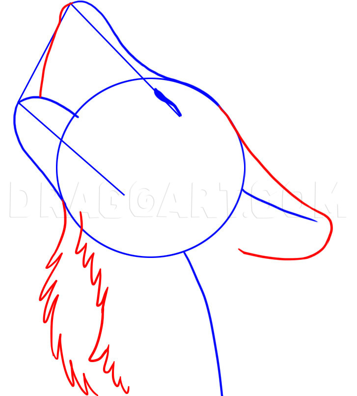 simple howling wolf drawing