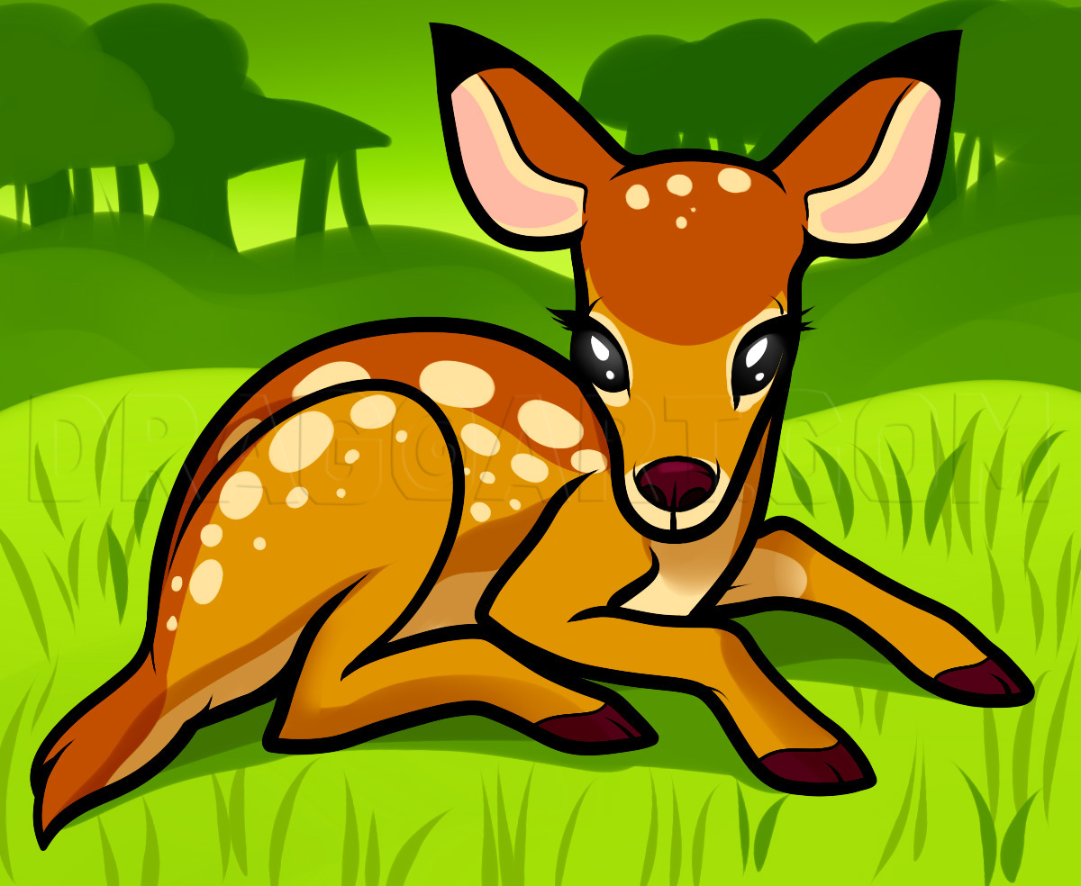 simple baby deer drawing