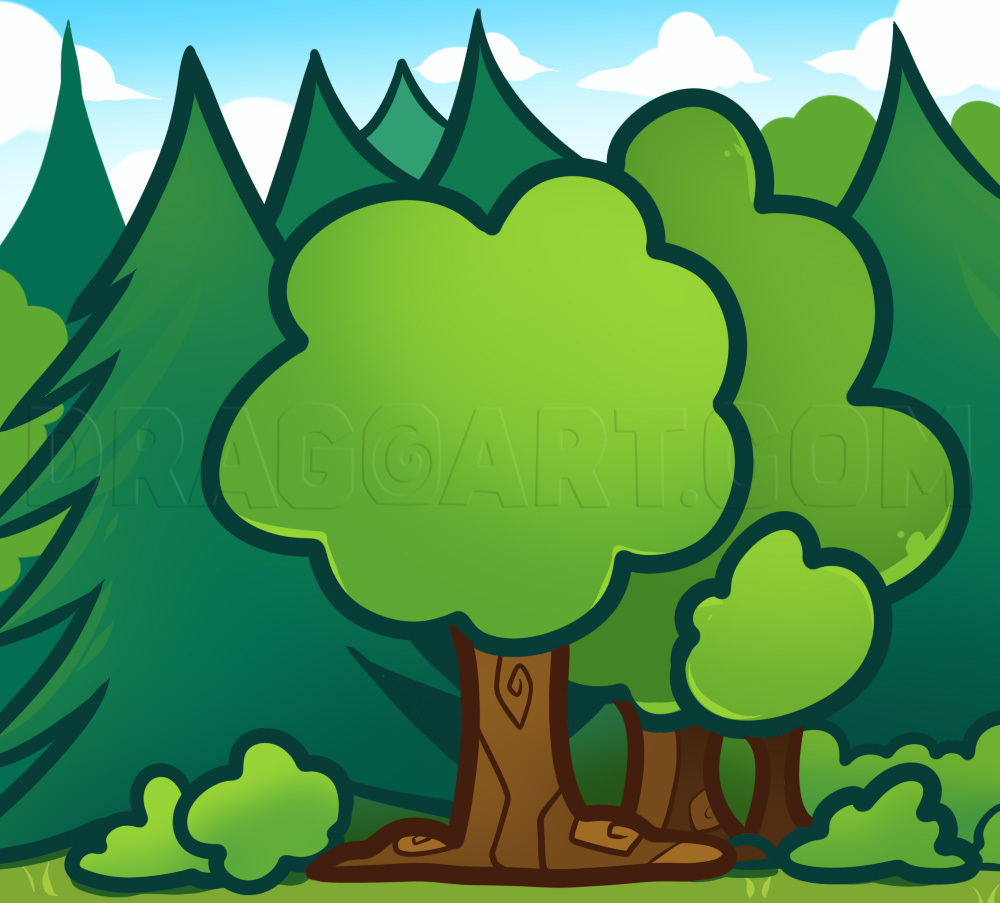 How To Draw Trees For Kids, Step by Step, Drawing Guide, by Dawn ...