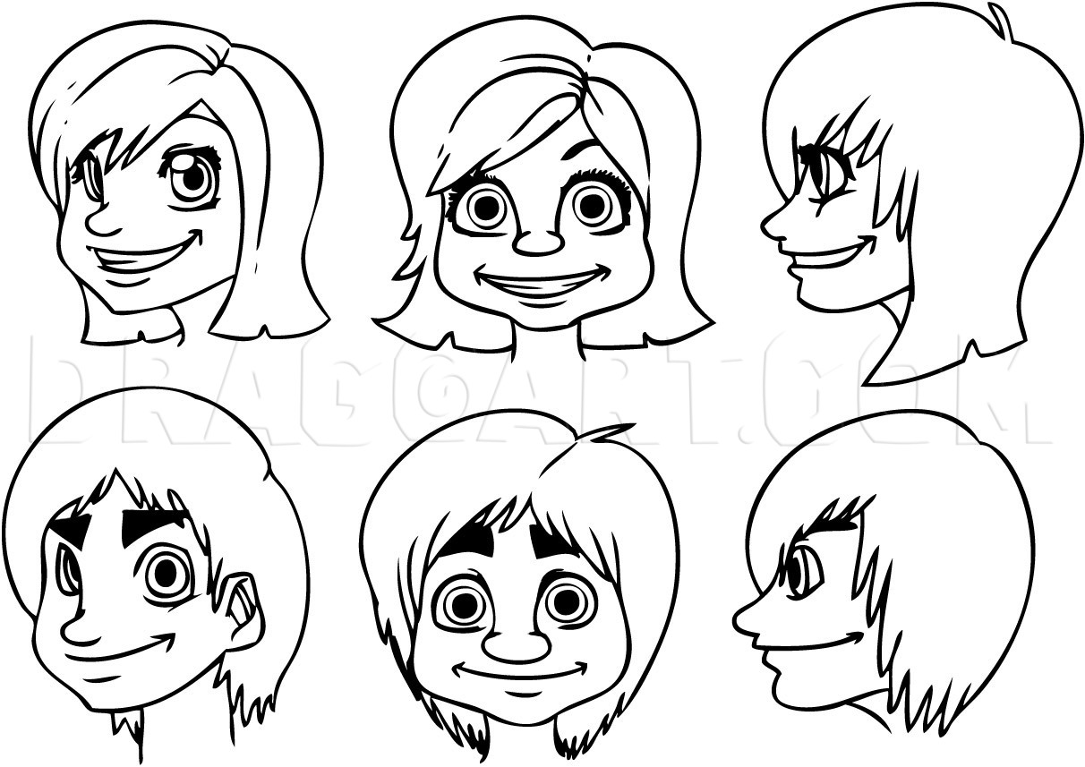 How To Draw Cartoon Faces Drawing Step By Step By Dawn DragoArt