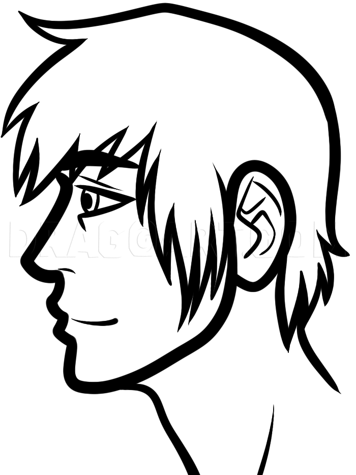 front view anime nose sketch