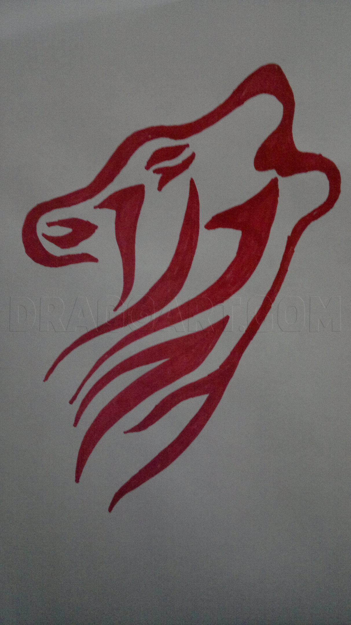 How to Draw a Tribal Wolf Head