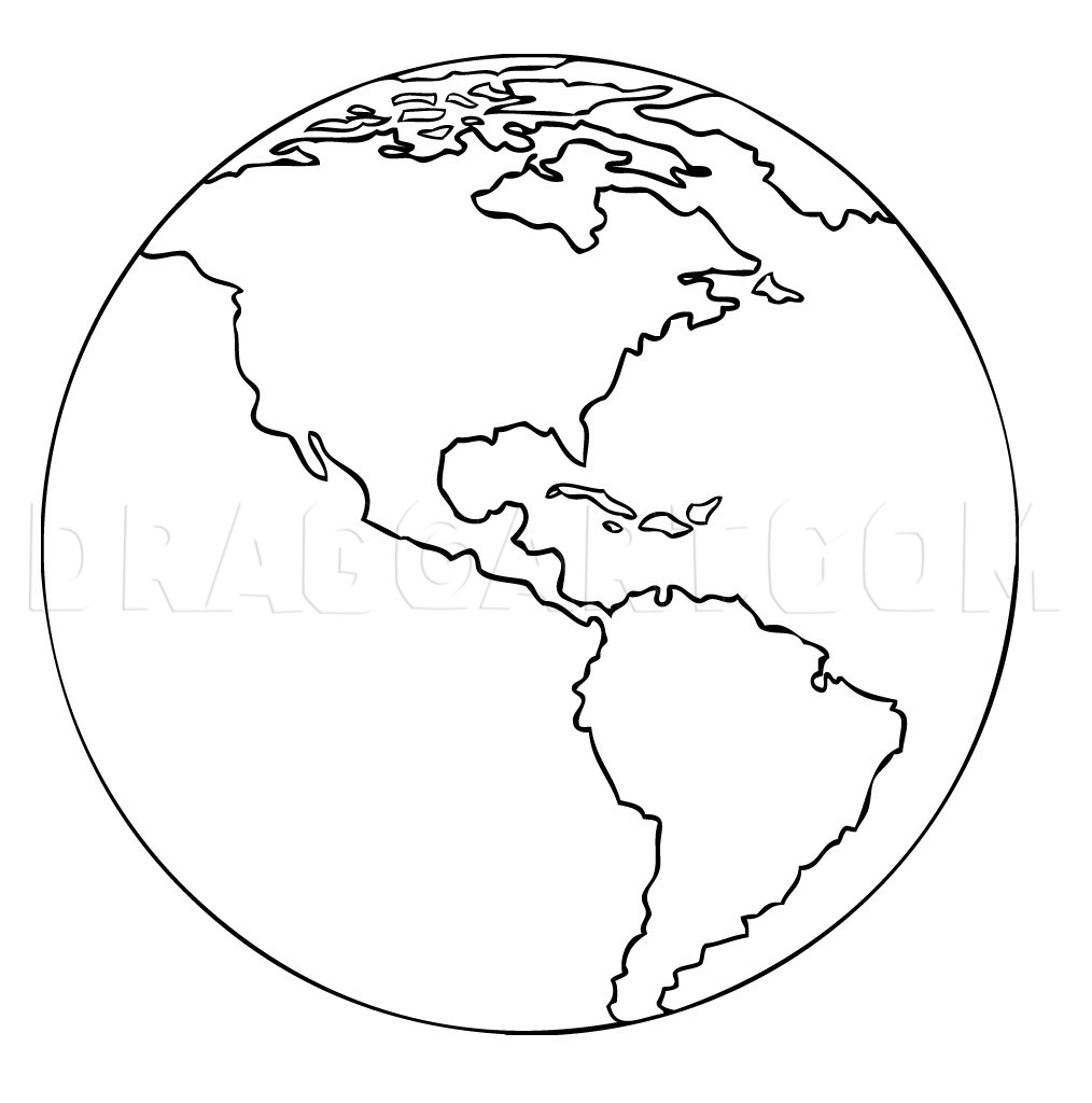 How To Draw Earth Step By Step Drawing Guide By Dawn Dragoart Com