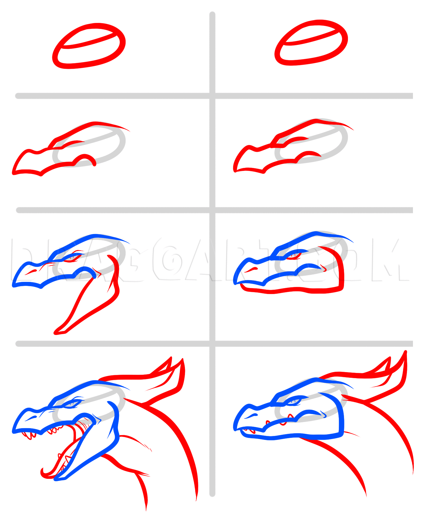 Dragon Head Breathing Fire Drawing Easy