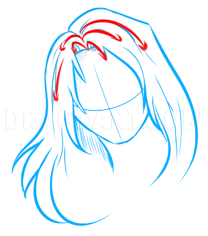 Anime Hair Drawing easy Lesson, Step by Step Drawing