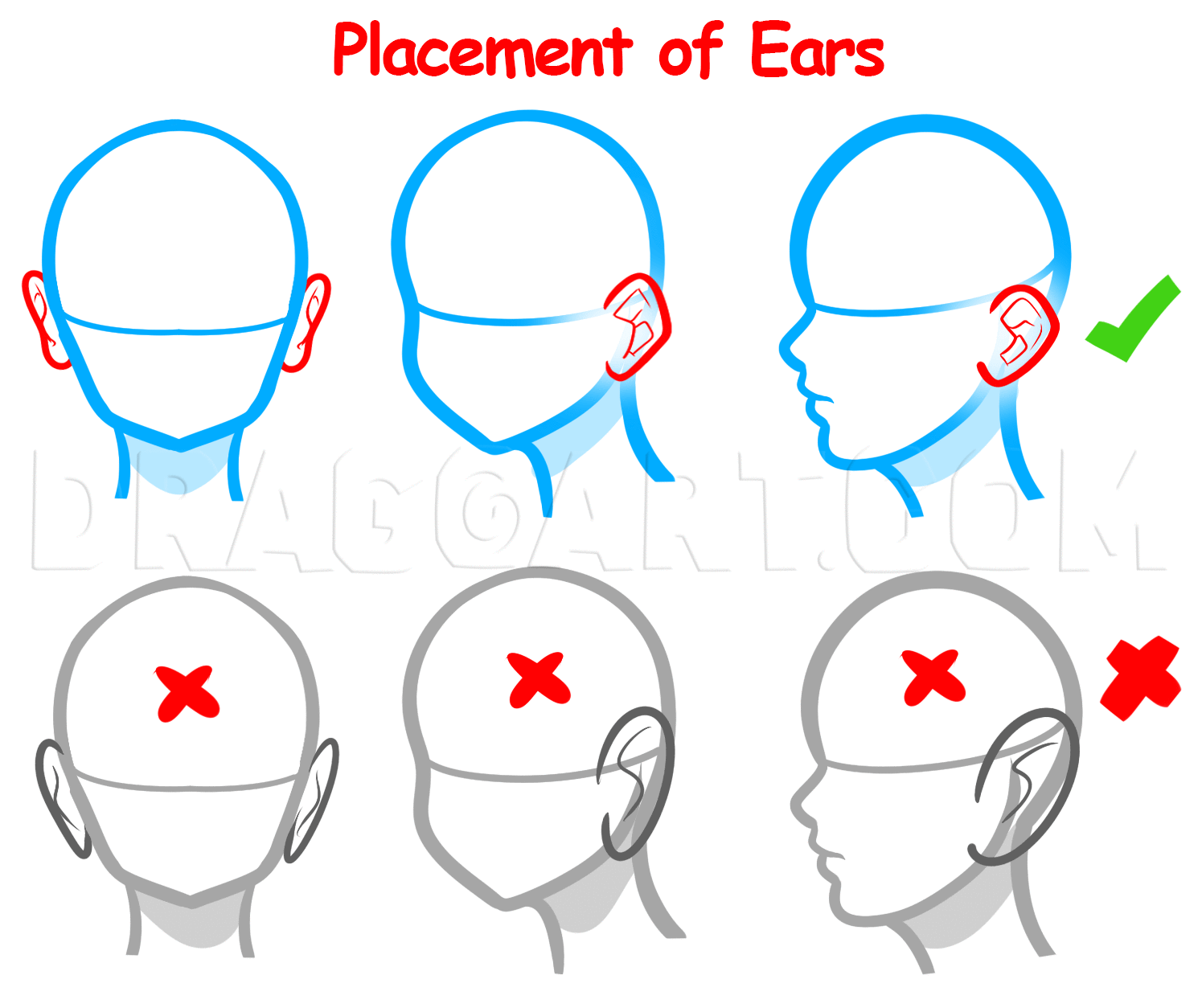 how to draw ears step by step