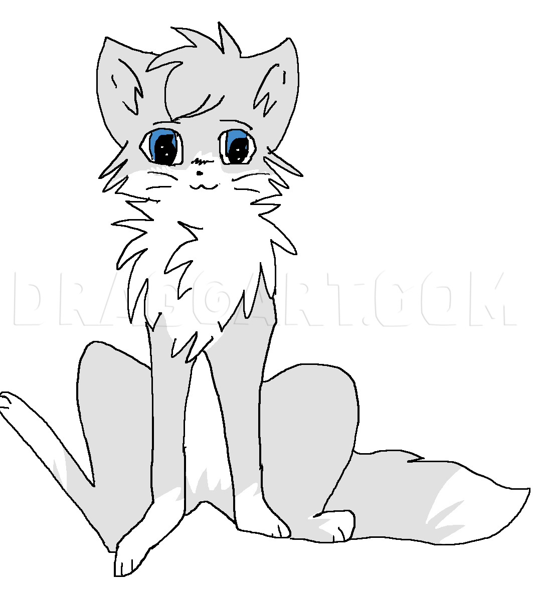 How To Draw An Anime Cat Sitting Step By Step Drawing Guide By Bluefeatherraven Dragoart Com