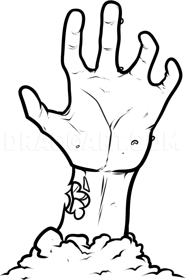 How To Draw A Zombie Hand Step By Step Drawing Guide By Dawn Dragoart Com