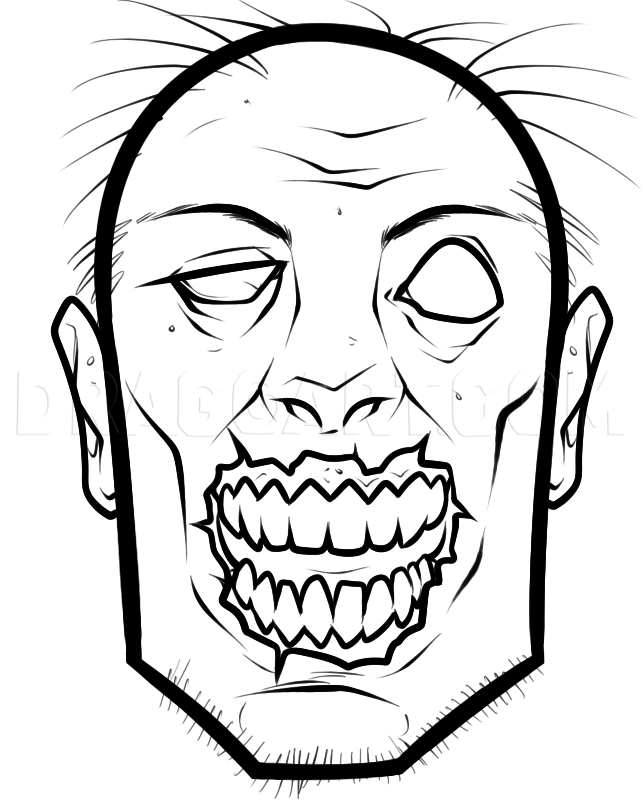 Zombie Face Outline Zombie Face Outline