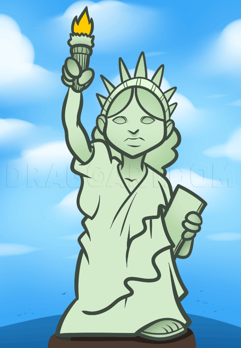 sketch of statue of liberty