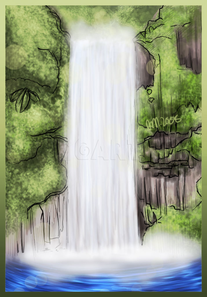 How To Draw A Waterfall, Step by Step, Drawing Guide, by Dawn - DragoArt