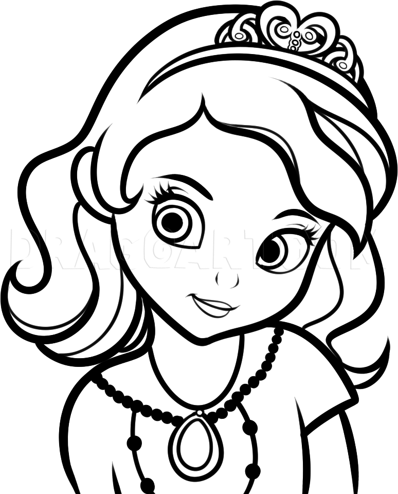 How To Draw Sofia The First, Step by Step, Drawing Guide, by Dawn