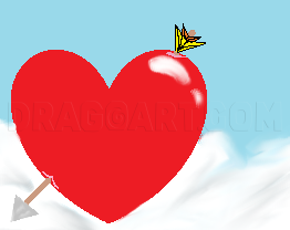 how to draw a pearced heart