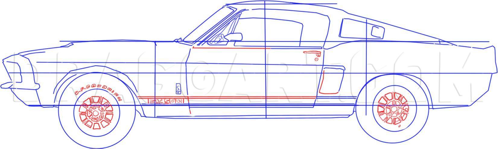 How To Draw A Ford Mustang Step By Step Drawing Guide By Dawn Dragoart Com