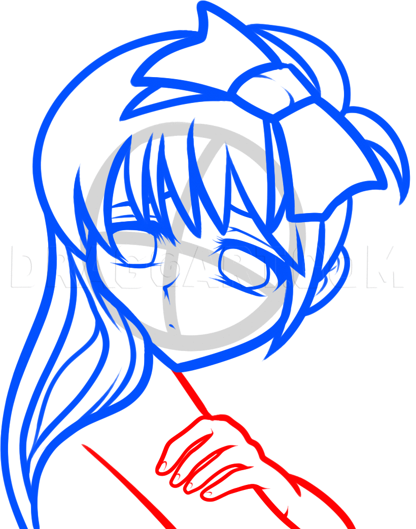 how to draw sad anime girl