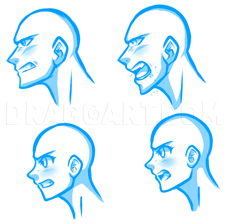 How To Draw Angry Faces Anime Angry Face Step By Step Drawing Guide By Dawn Dragoart Com