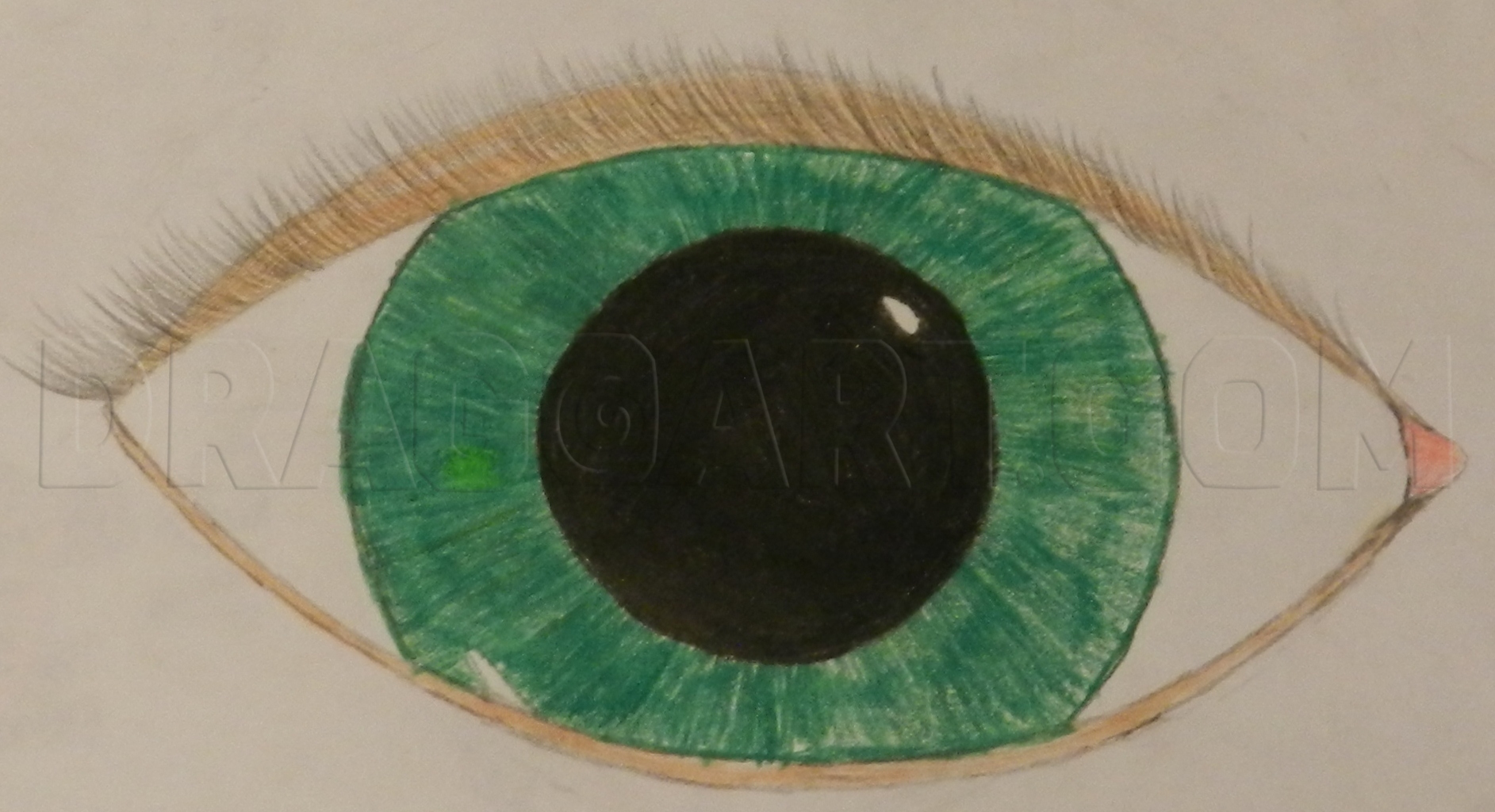 green eye drawing