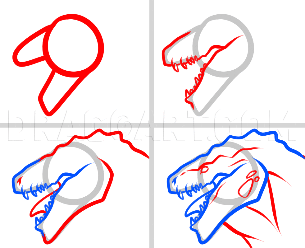 godzilla drawing step by step