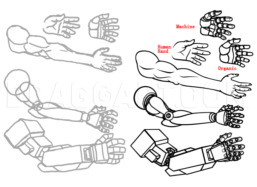 how to draw anime robot girl