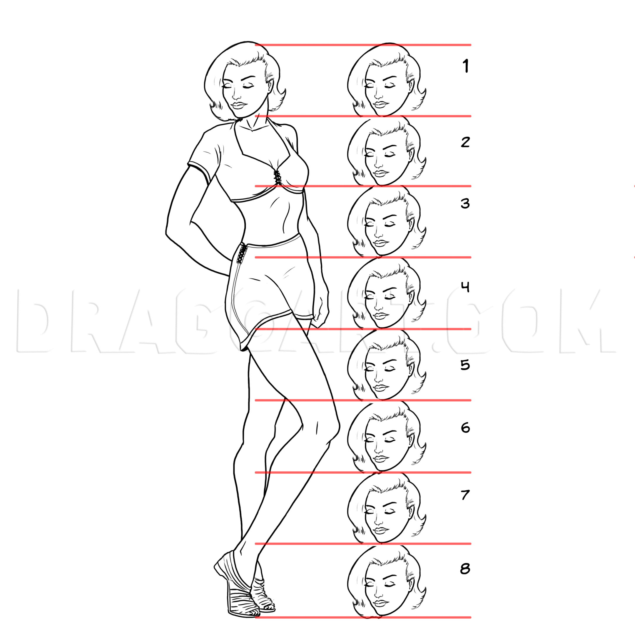 Standing Legs Crossed Drawing Woman Legs In Different Poses Set