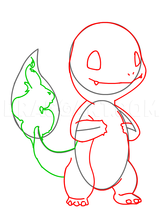 How To Draw Charmander, Pokemon, Step by Step, Drawing Guide, by