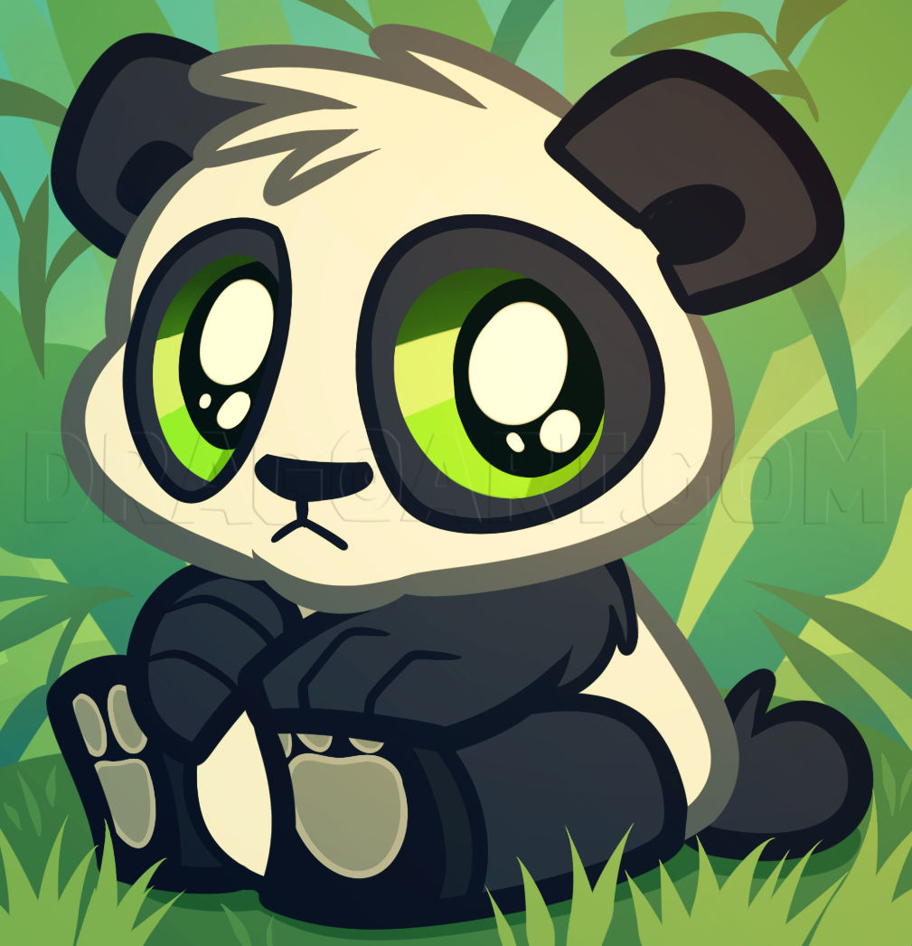 cartoon baby panda drawing