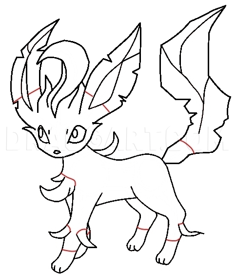 How To Draw Leafeon Coloring Page Trace Drawing