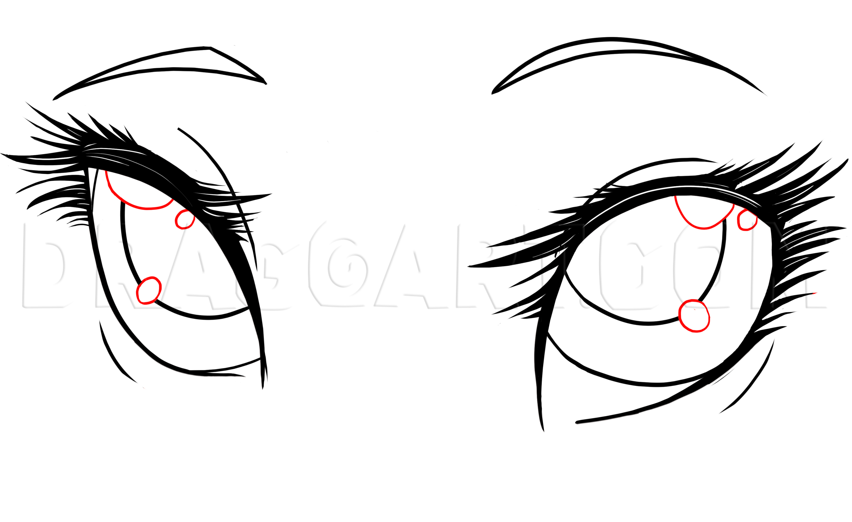 How to Draw Anime Eyes - Female (Eyes) Step by Step