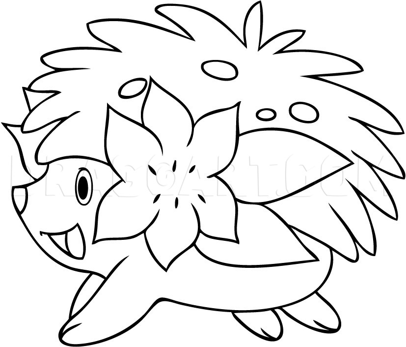 Desenho de Shaymin em Forma terrestre para colorir