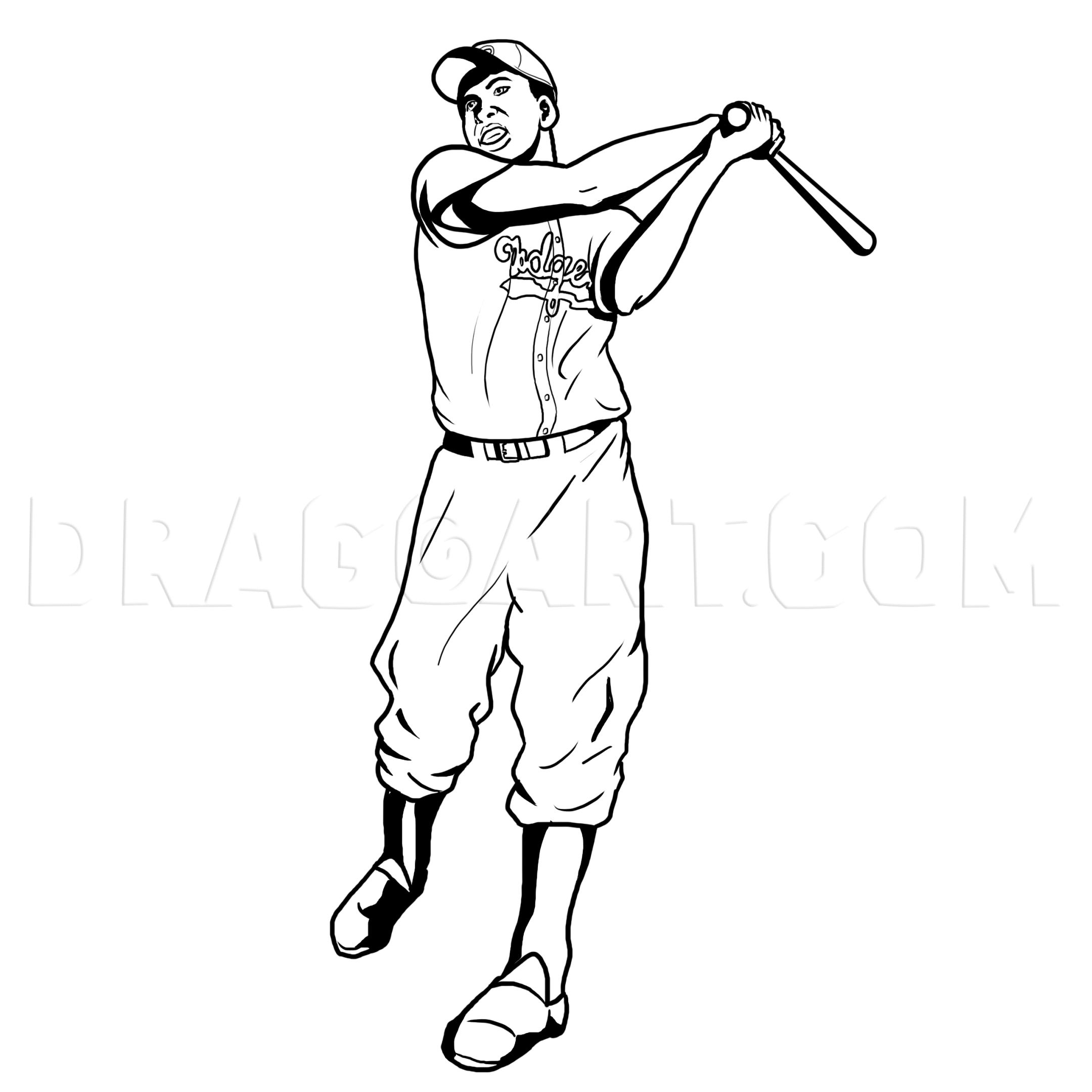 How To Draw Jackie Robinson, Jackie Robinson, Step by Step, Drawing Guide,  by MichaelY - DragoArt