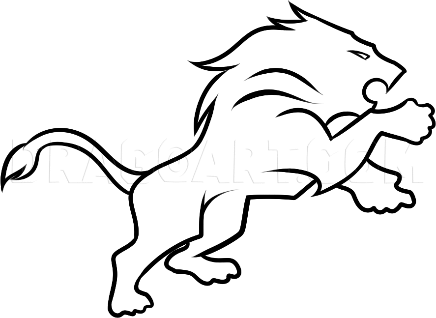 how to draw detroit lions logo - polarbearartdrawingillustration