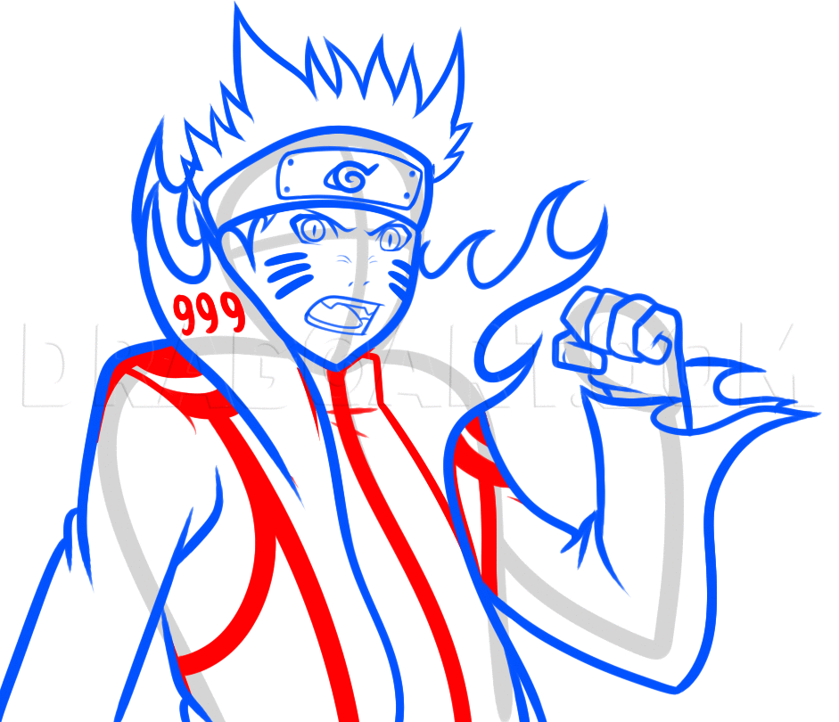 how to draw naruto sage mode full body