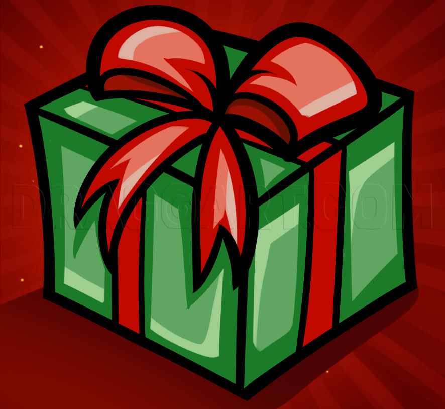 How To Draw A Christmas Gift by Dawn | dragoart.com