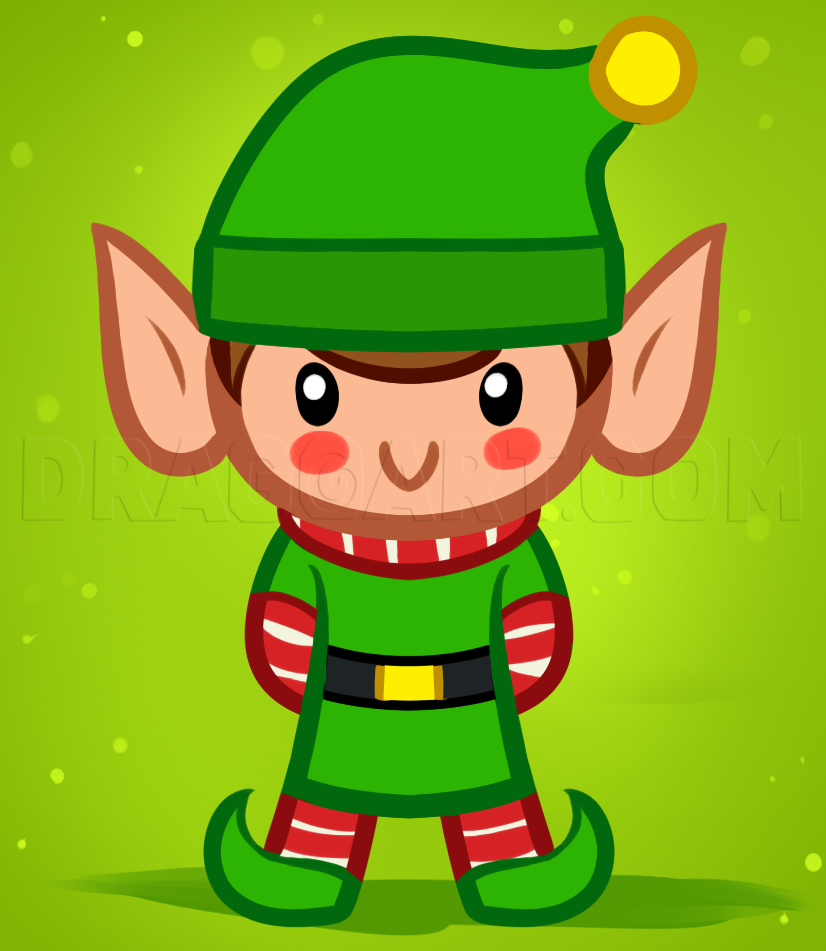 step-by-step tutorial on how to draw a Christmas elf