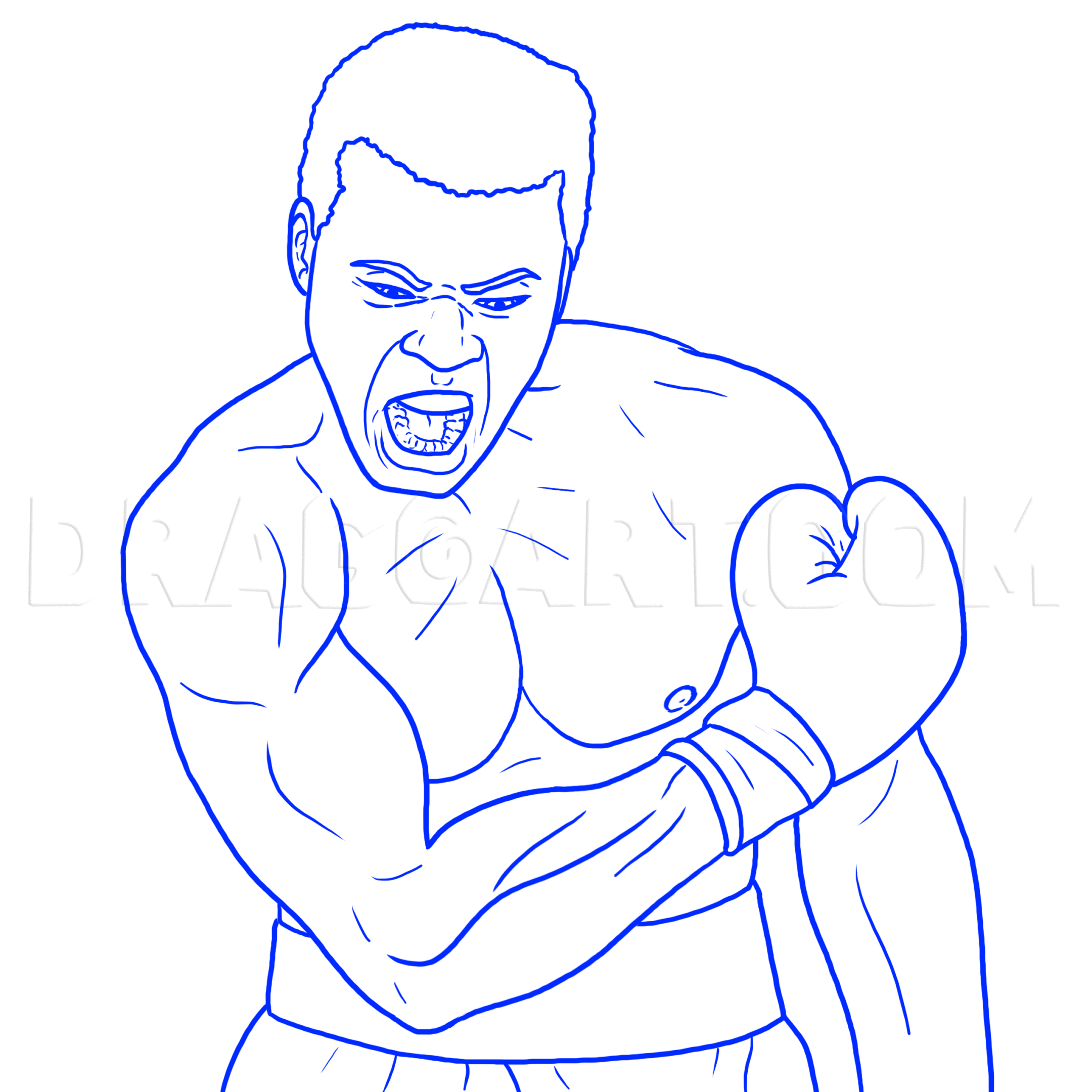 How To Draw Muhammad Ali, Step by Step, Drawing Guide, by MichaelY