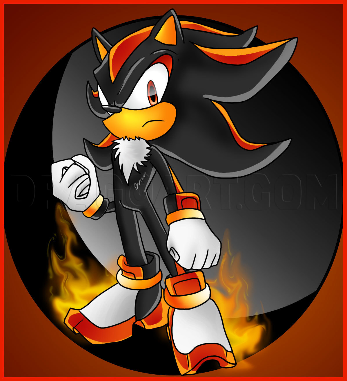 How To Draw Shadow, Sonic The Hedgehog