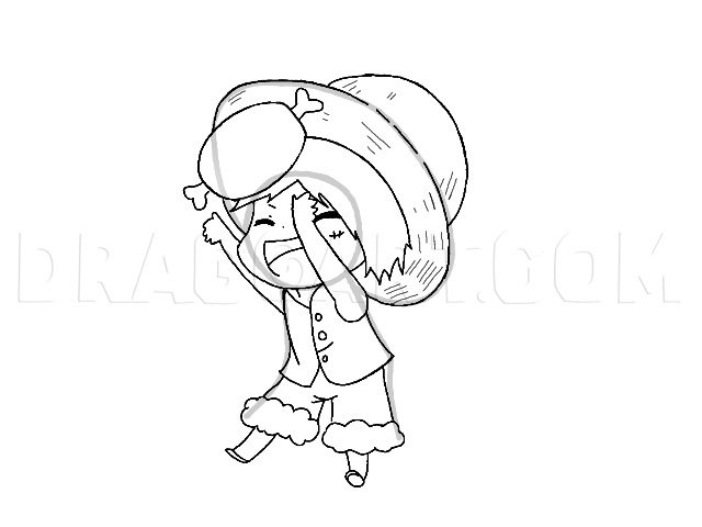 How To Draw A Chibi Luffy From One Piece Step By Step Drawing Guide By Ruby X Dragoart Com