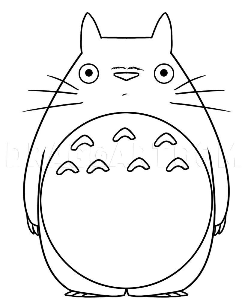 How To Draw Totoro Step By Step Drawing Guide By Dawn Dragoart