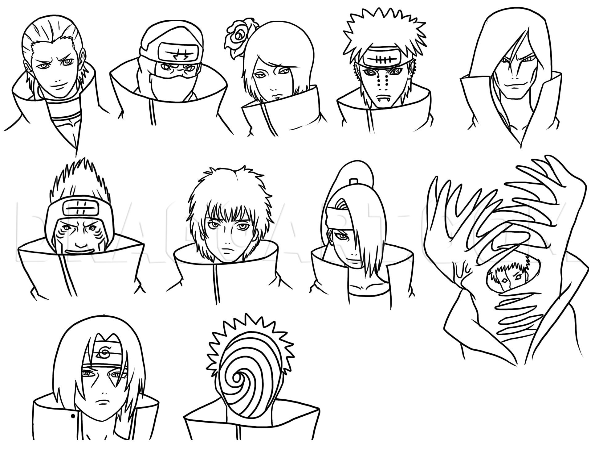 710  Naruto Coloring Pages Akatsuki  Latest Free