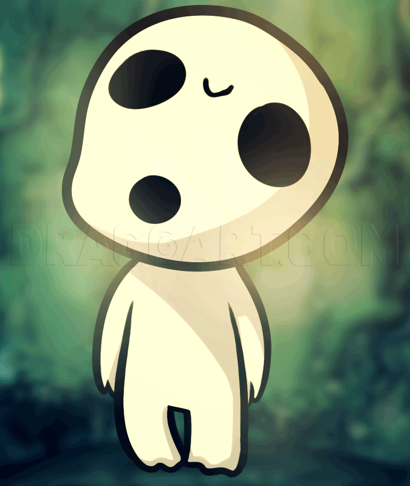 How To Draw Kodama, Kodama, Step by Step, Drawing Guide, by Dawn DragoArt